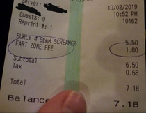 Got charged for farting at the local bar