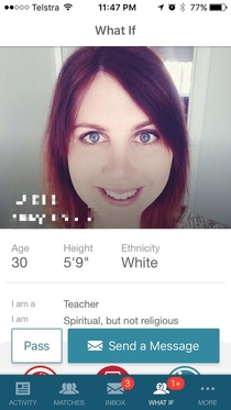 Got matched with her on eharmony Is it just me or does she share a sparkling resemblance to someone
