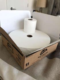 Got this big roll of toilet paper as a gag gift for Christmas Whose laughing now
