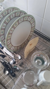 Got up early to wash last nights dishes before I left for workcame home to find this