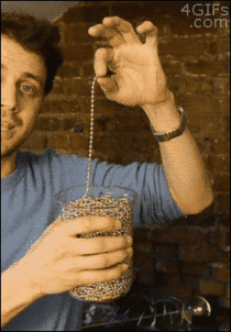 Gravity siphon effect for metal beads 