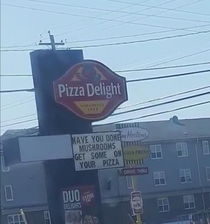 Great pizza advertising in town today