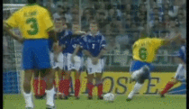 Greatest free kick of all time by Roberto Carlos
