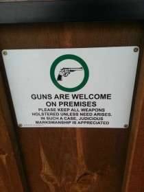 Gun Store eh This sign is at my local Coffee Shop