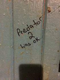 Guy takes the time to write the important stuff on bathroom wall
