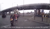 Guy talking about a dangerous roundabout when