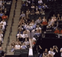 Gymnastic performance almost gone wrong