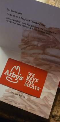 happy birthday to Arbys first gift card