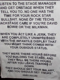 Henry Rollins rules for musicians