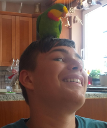 here is a picture of my bird with my friend i thought you might like it