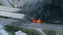 Highway in Georgia I- collapses and catches on fire Now nicknamed Highway to Hell
