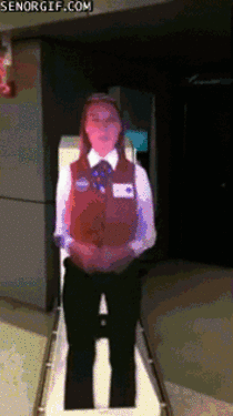 Hologram display at the airport