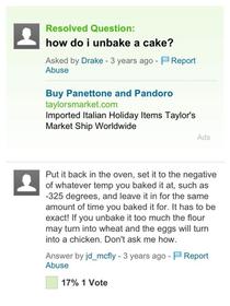 How do I unbake a cake