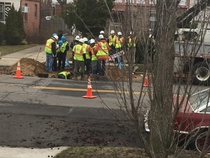 How many city employees does it take to dig a hole