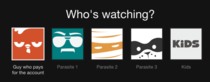 How my dad differentiates Netflix users on his account