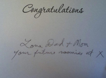How my parents signed my high school graduation card
