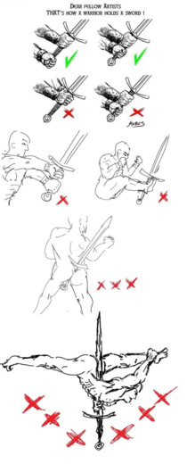 How to properly hold a sword