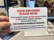 How to stop anyone from knocking at your door