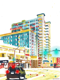 I animated my Santa Monica Hotel watercolor