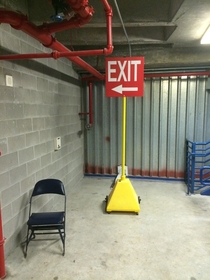 I can only guess this exit is reserved for the Kool-Aid man