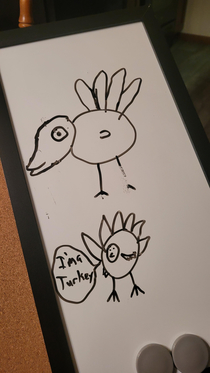 I cant draw under pressure my partners and my turkey drawings