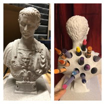 I d printed a Julius Caesar pencil holder bust for my mom