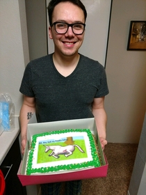 I donated a kidney a few days ago so my friend decided to get me a celebratory cake