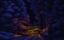 I drew this pixel art scene and called it unplugged 