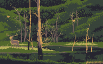 I drew this pixel art scene using  colors and called it   