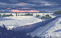 I drew this pixel art scene using  colors and called it Ros 