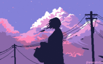 I drew this pixel art scene using  colors and called it stUck 