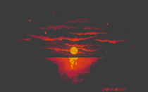 I drew this pixel art scene using  colors and called it unconsciousness 