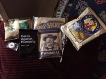 I emailed Cards Against Humanity about having to miss lunch due to playing their game They sent me snacks in the mail
