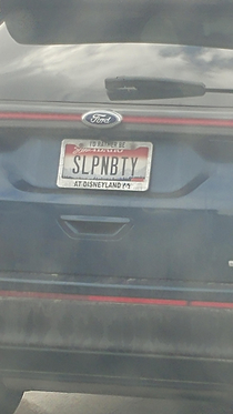 I first read this as slappin booty then I noticed the license plate frame