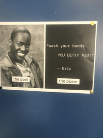 I found this on a bathroom door in my college