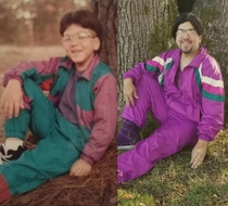 I found this tracksuit at Goodwill Had to try and recreate this childhood photo circa 