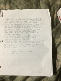 I got this letter in a care package today