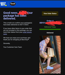 I grabbed my package before the guy had taken the delivery photo