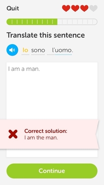 I guess learning Italian means lessons in self-confidence