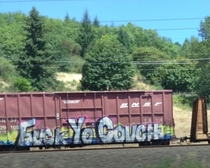 I have also seen the Fuck yo couch train car