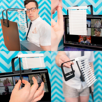 I like to design unnecessary products so I created a pair of shutter for Zoom meetings