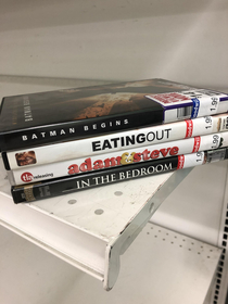 I love rearranging movie titles at the thrift store