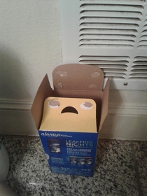 I opened my box of pads and it gave me a look of horrors as if it knew what was to come