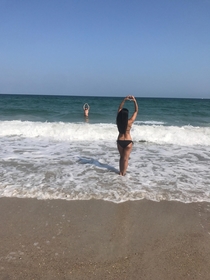 I photobombed a girl on the beach taking pictures told them about it and had them send it to me