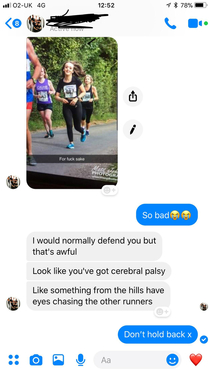 I ran a half marathon and this was my boyfriends thoughts on the matter