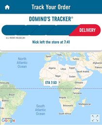 I really hope my pizza doesnt get cold while crossing the Atlantic