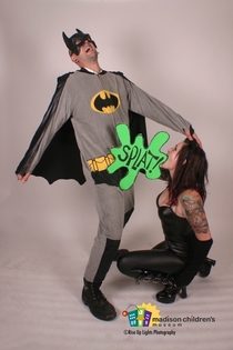 I run a photo booth Last night there was a superhero themed event so I brought some props Then this photo happened