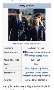 I saw the TIL about the Major that dropped a  lb missile on a Canadian battalion and refuses to apologize for it I think someone changed his rank on Wikipedia