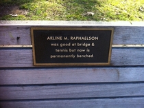 I saw this on a memorial bench in DC Makes sense