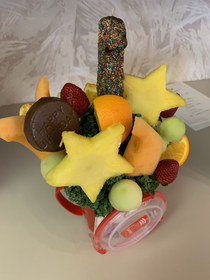 I sent my dad a fruit bouquet for his birthday It has a penis